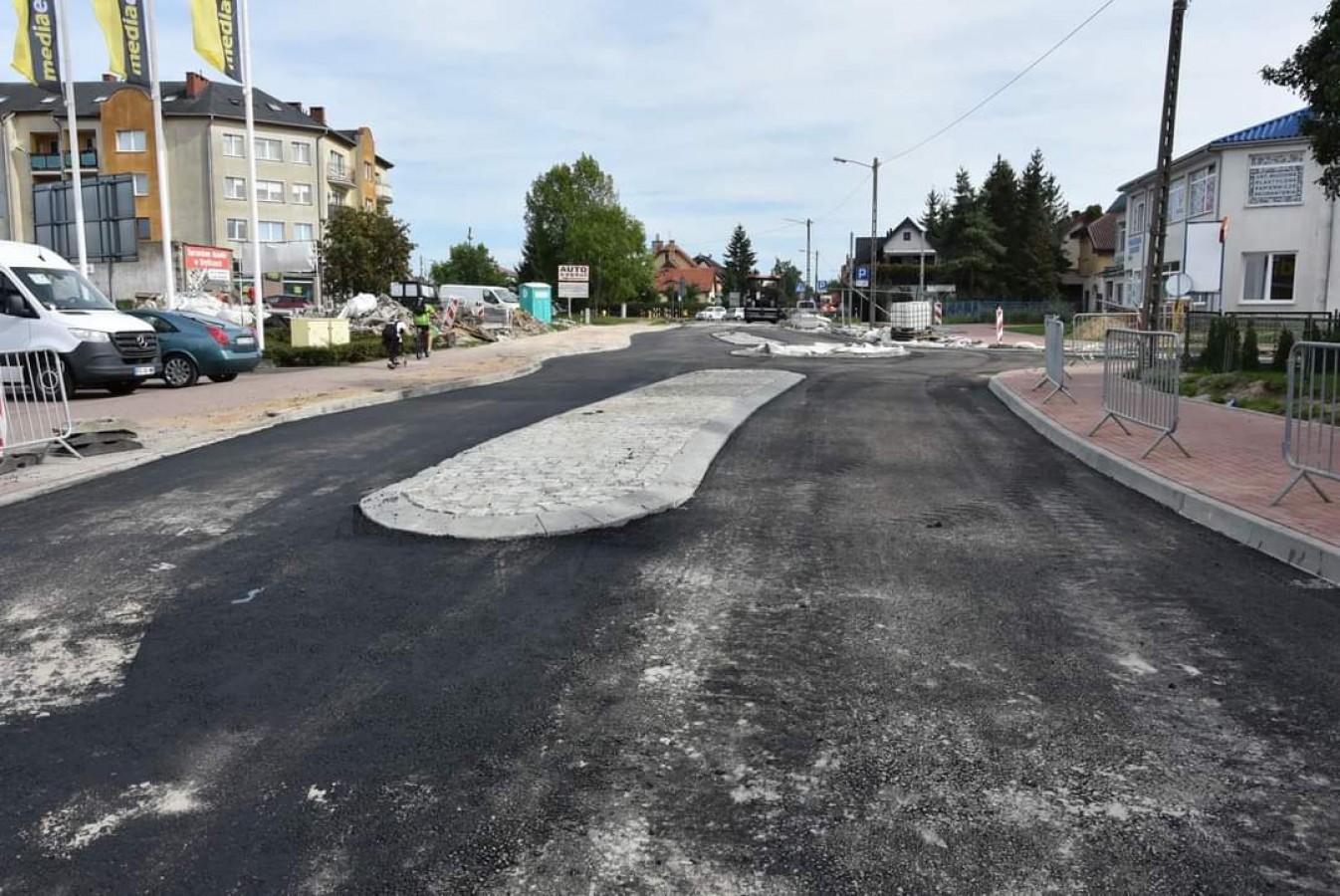 Ostatni etap przebudowy skrzyżowania ulic Jana Dąbskiego i 1 Maja w Gryficach